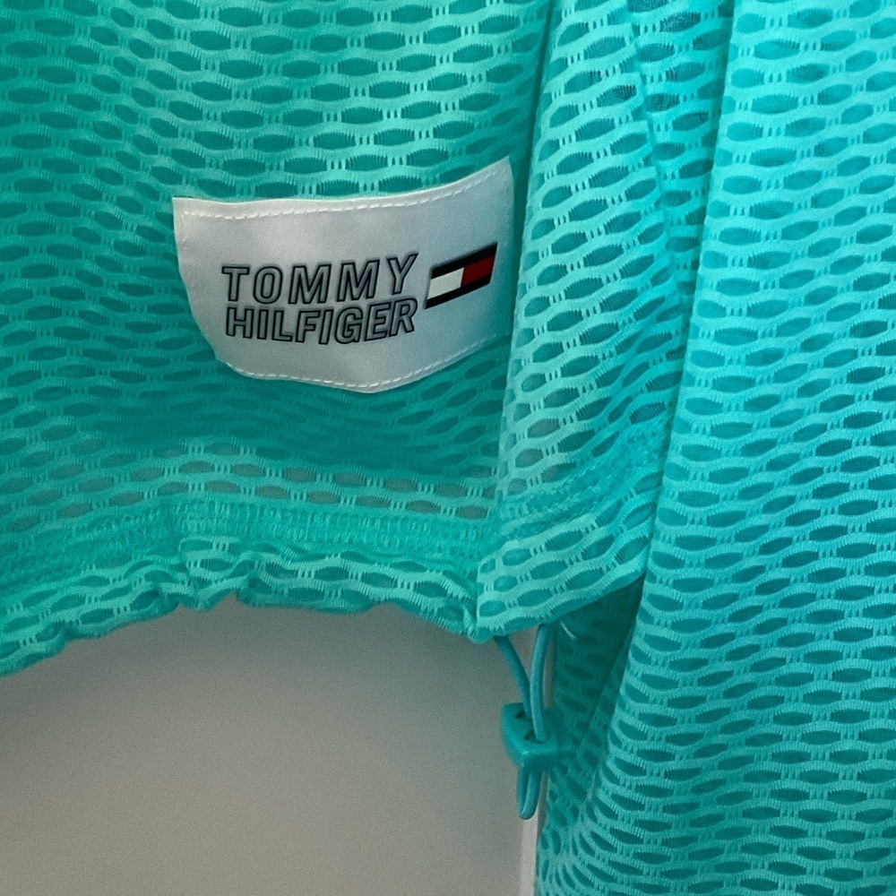 Tommy Hilfiger Sport Women’s Medium Aqua Mesh Long Sleeve Top, Vintage Y2K - Picture 5 of 7